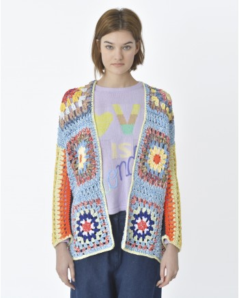 Cardigan crochet multicolore Forte Forte 