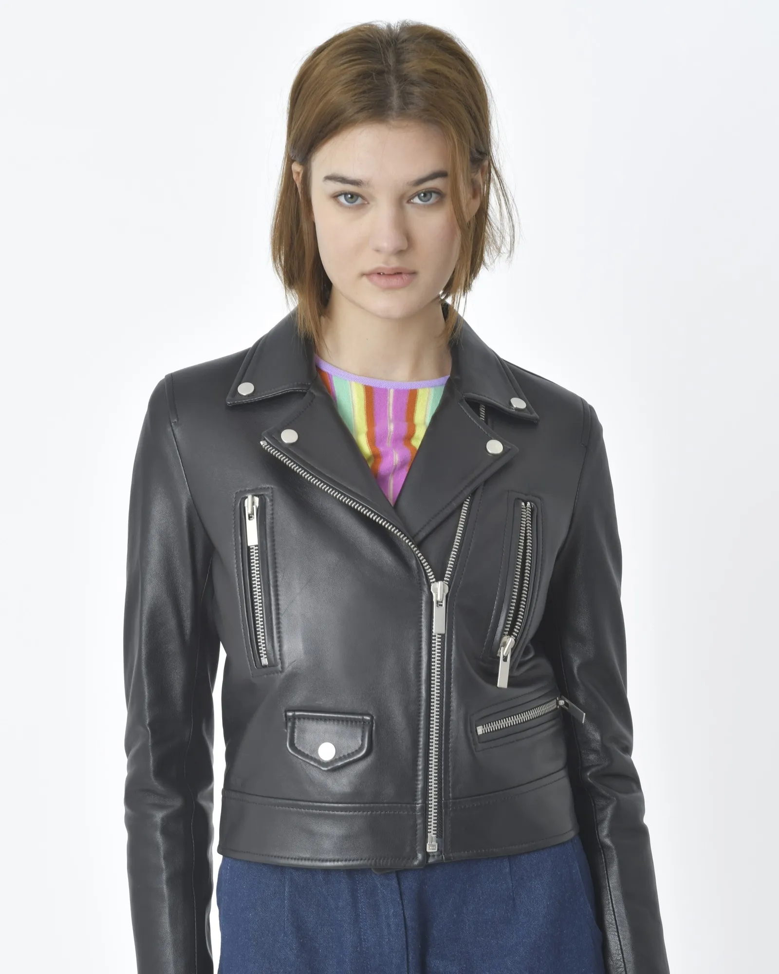 Veste perfecto cuir noir Quantum Courage 