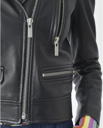 Veste perfecto cuir noir Quantum Courage 