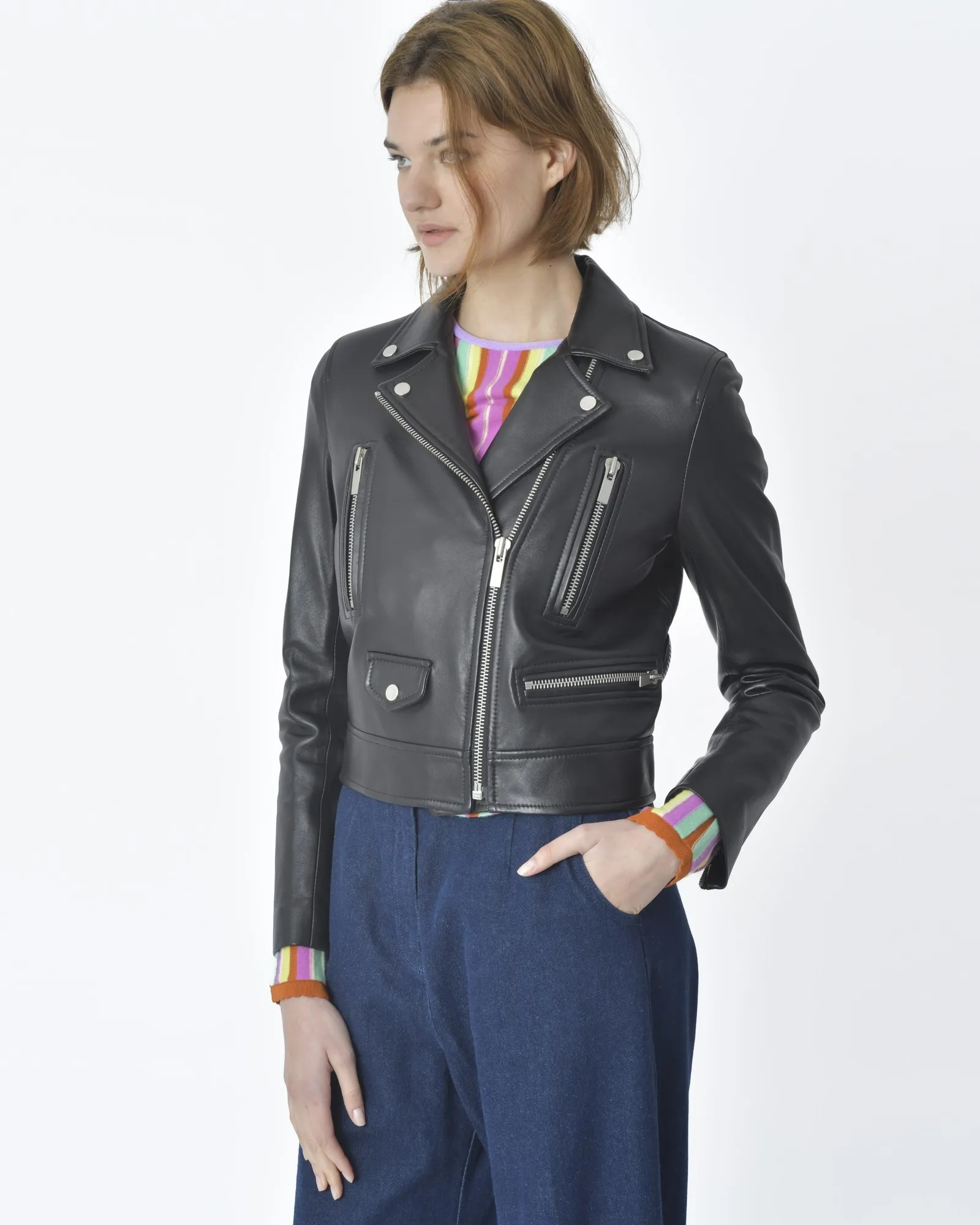 Veste perfecto cuir noir Quantum Courage 