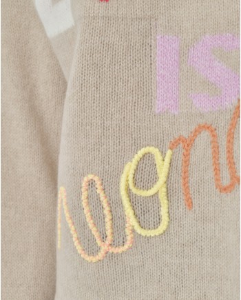 Pull-over "Love is wonder" beige Forte Forte 