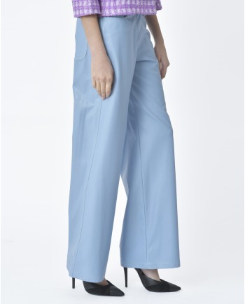 Pantalon simili cuir bleu clair Avn 