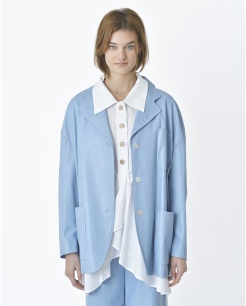 Veste simili cuir bleu clair Avn 