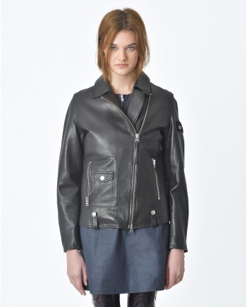 Blouson en cuir noir "True Power" True Religion 