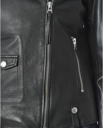 Blouson en cuir noir "True Power" True Religion 