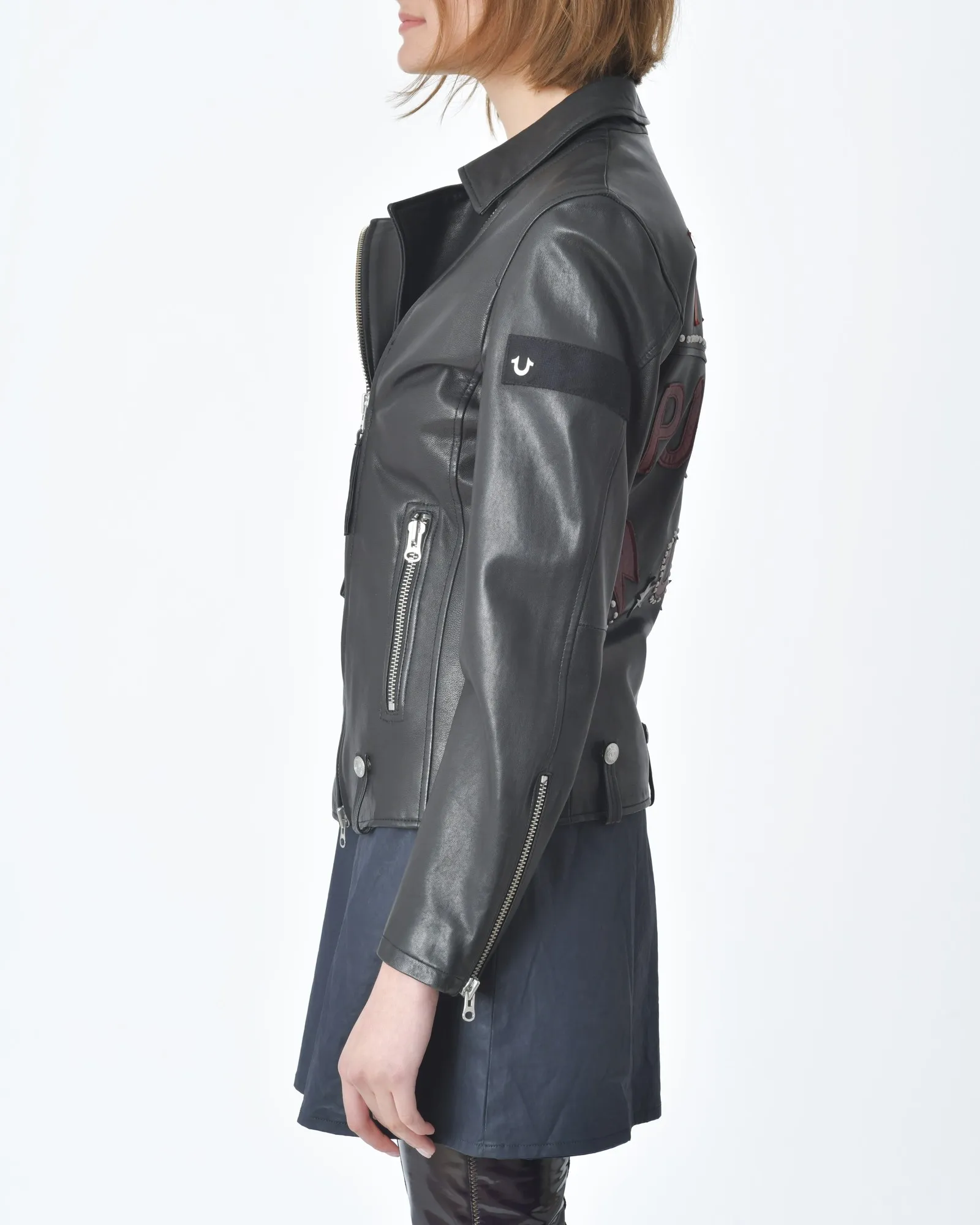 Blouson en cuir noir "True Power" True Religion 