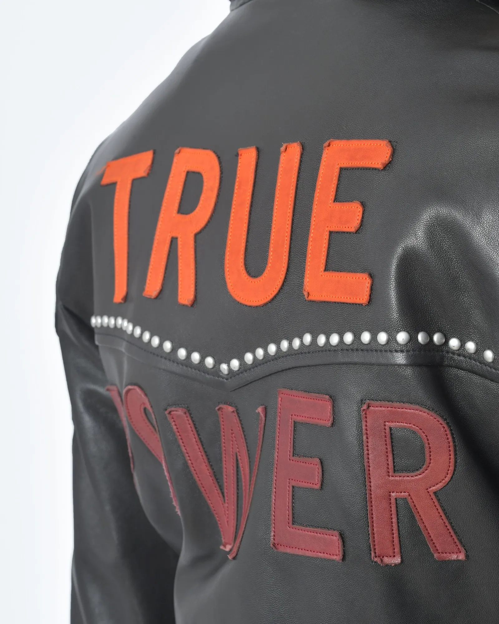 Blouson en cuir noir "True Power" True Religion 