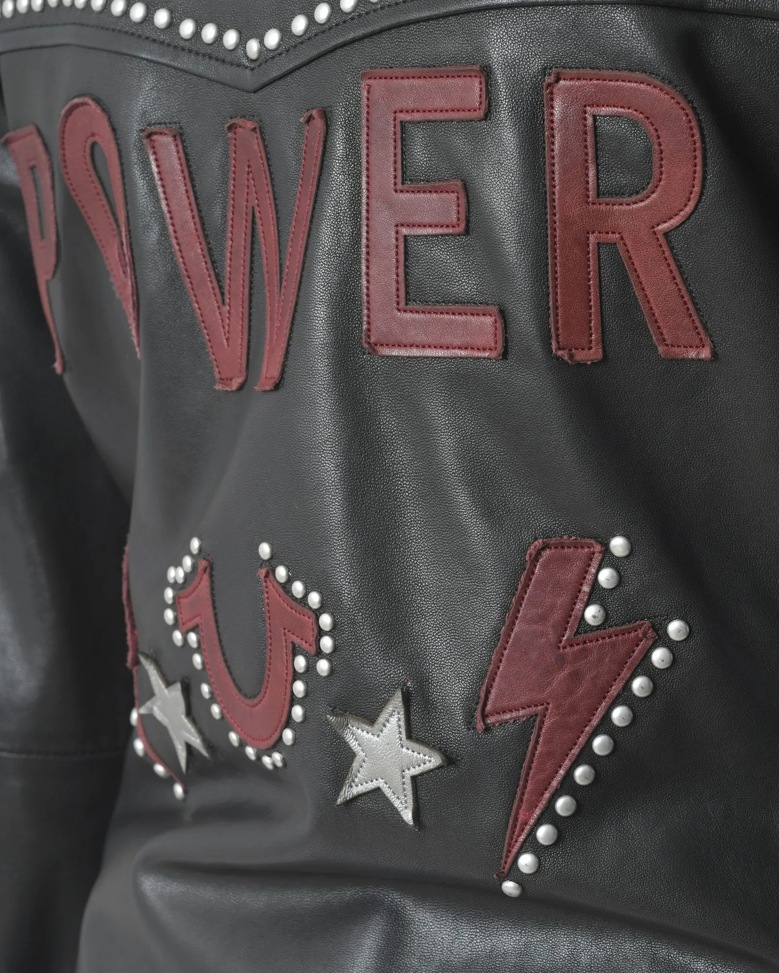 Blouson en cuir noir "True Power" True Religion 