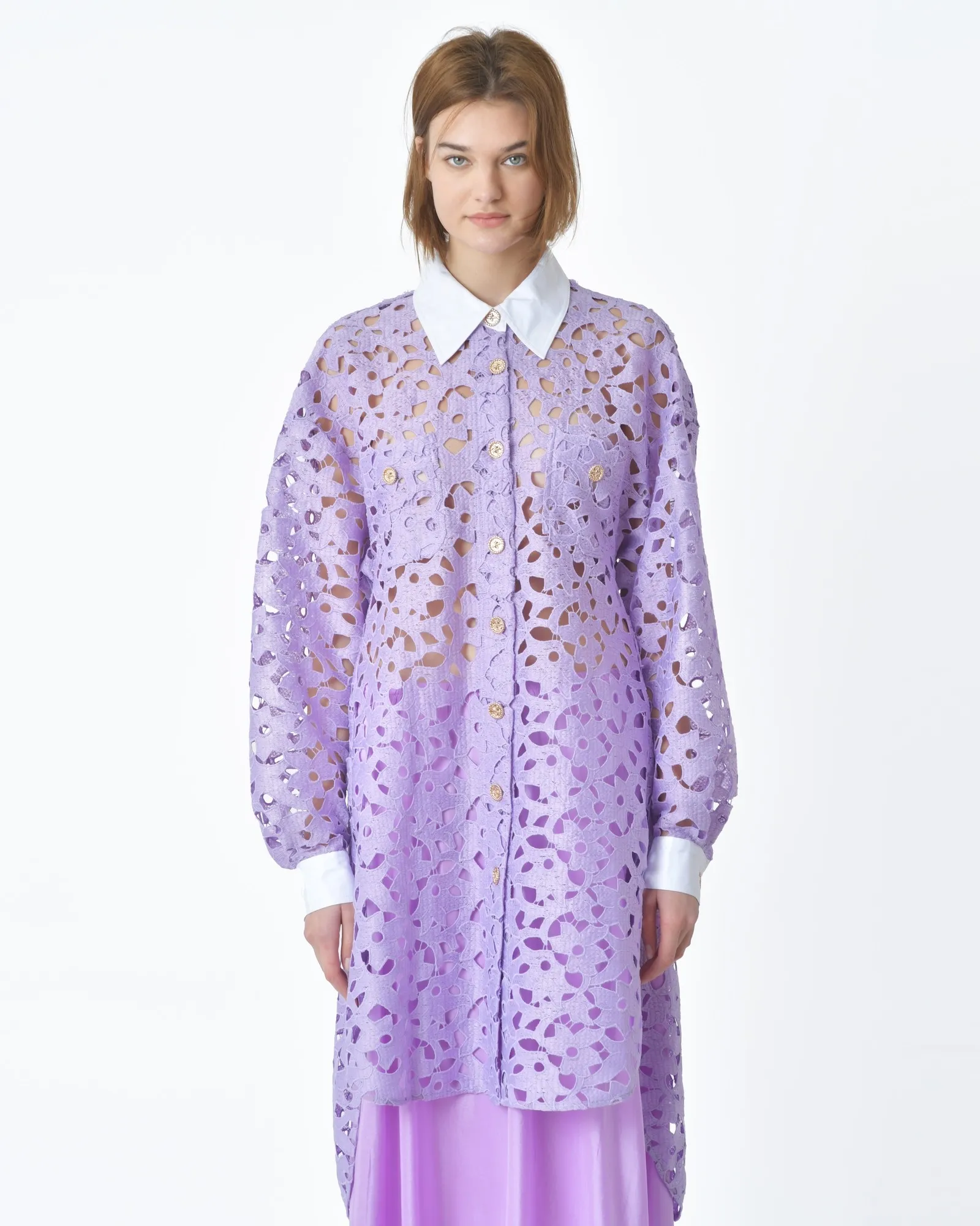 Chemise longue violette Edward Achour 