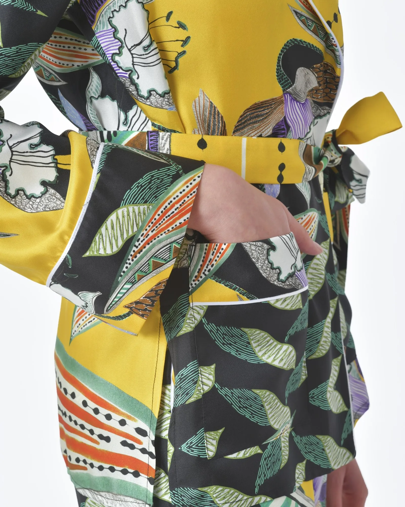 Veste jaune à motif vert Beatrice B 