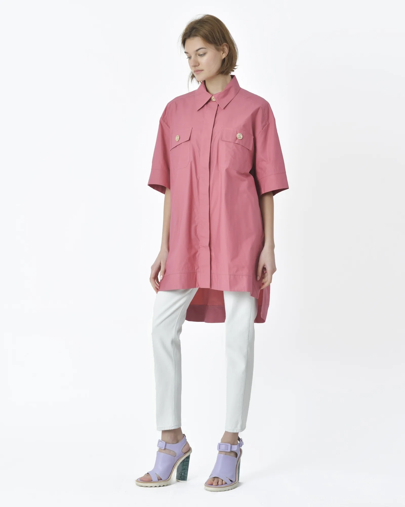 Chemise rose pâle Edward Achour 