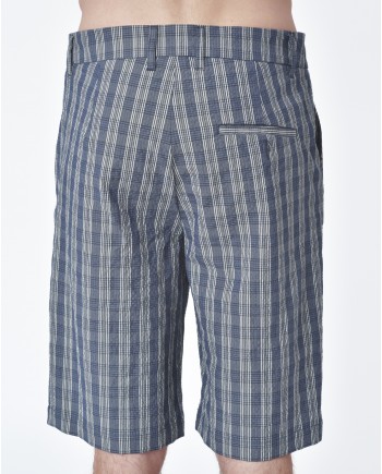 Short d'ensemble carreaux bleu Edition M.R 