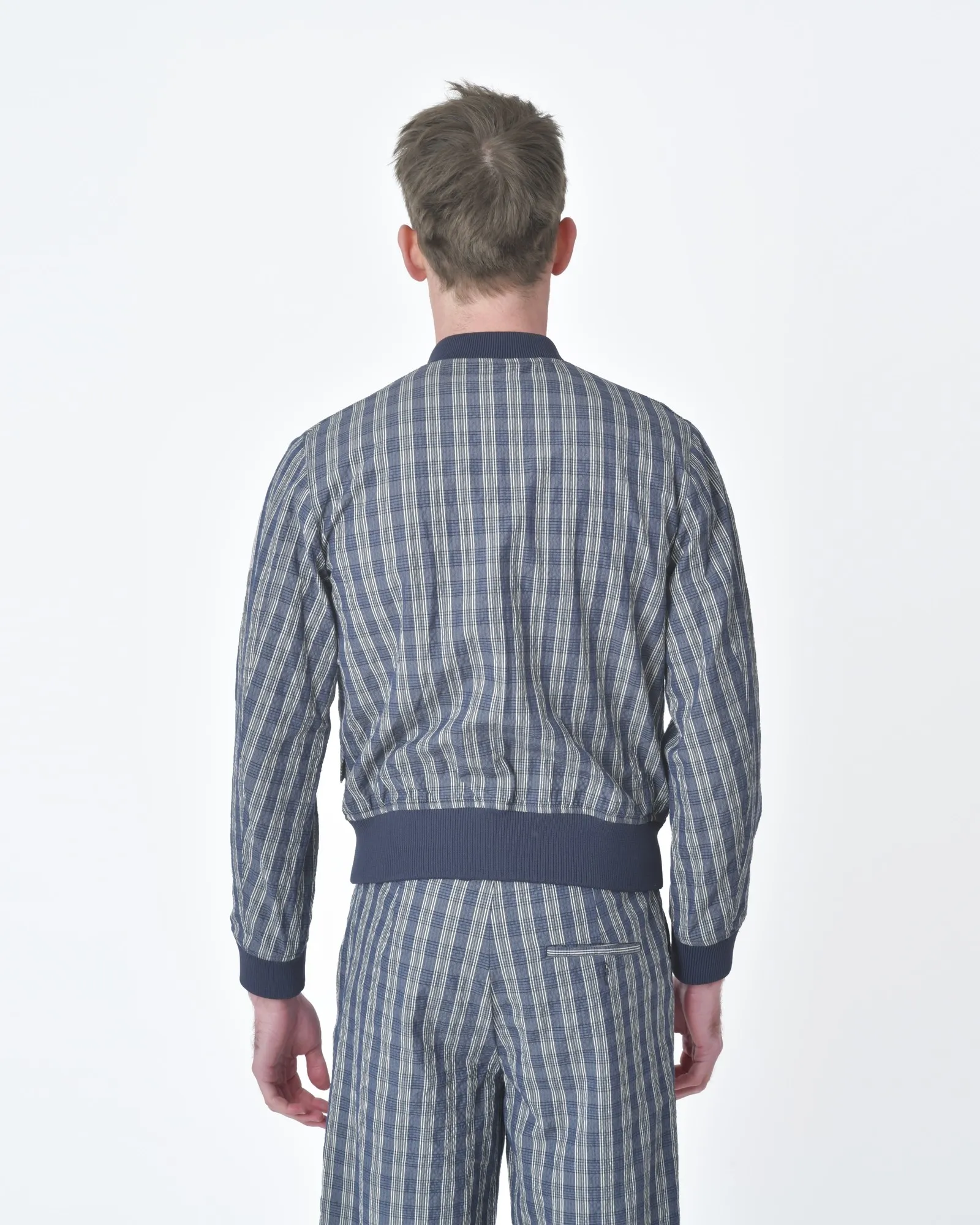 Veste d'ensemble carreaux bleu  Edition M.R 