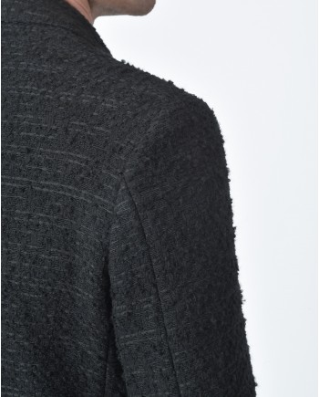 Manteau noir texturé  Gabriele Pasini 