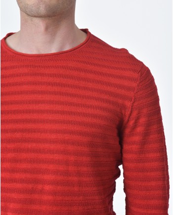 Pull maille rouge  V Neck 