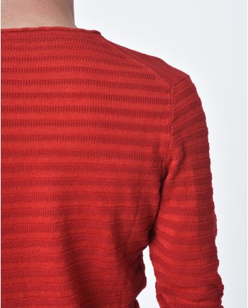 Pull maille rouge  V Neck 