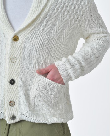 Cardigan maille Blanc  Gabriele Pasini 