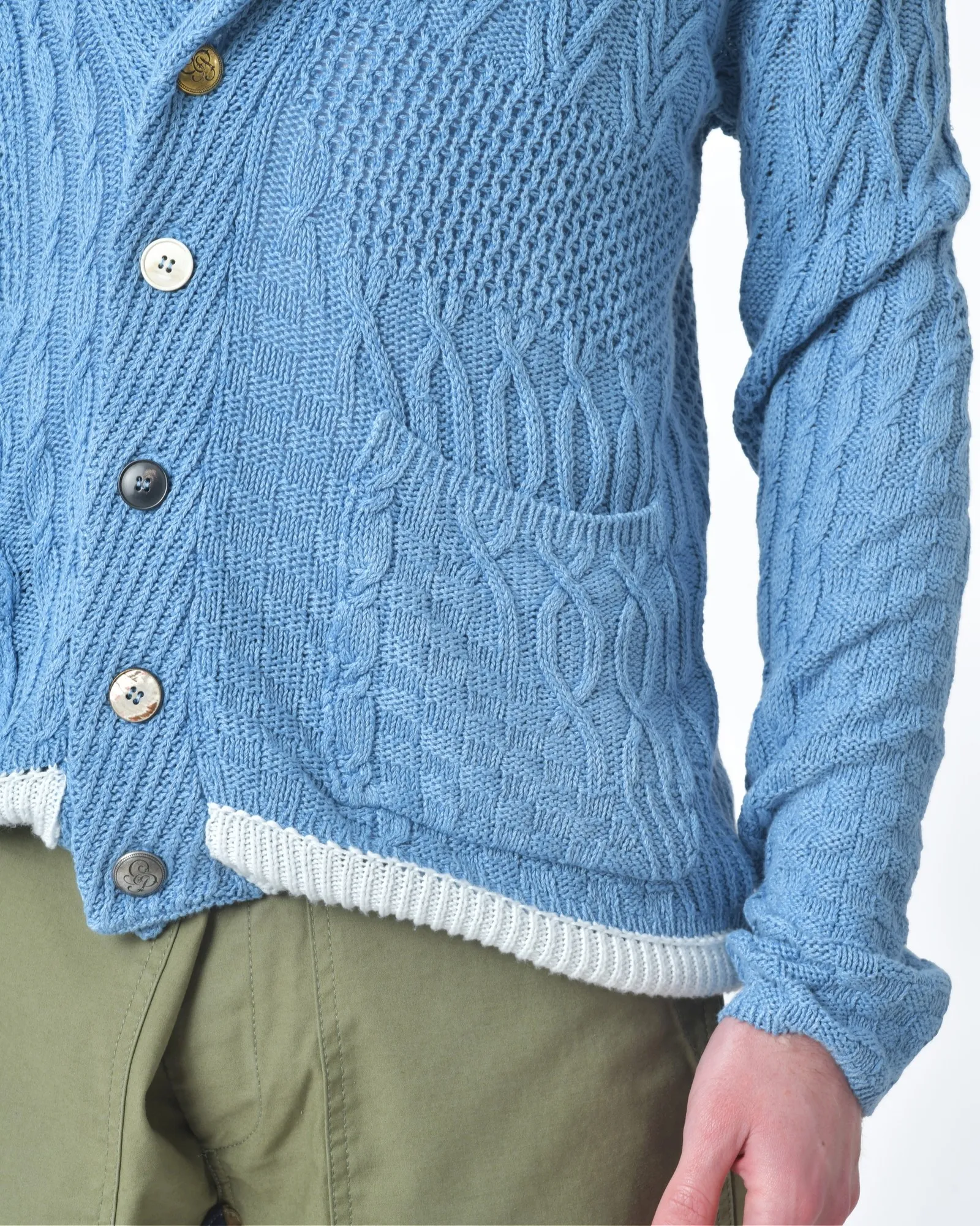 Cardigan maille bleu ciel  Gabriele Pasini 