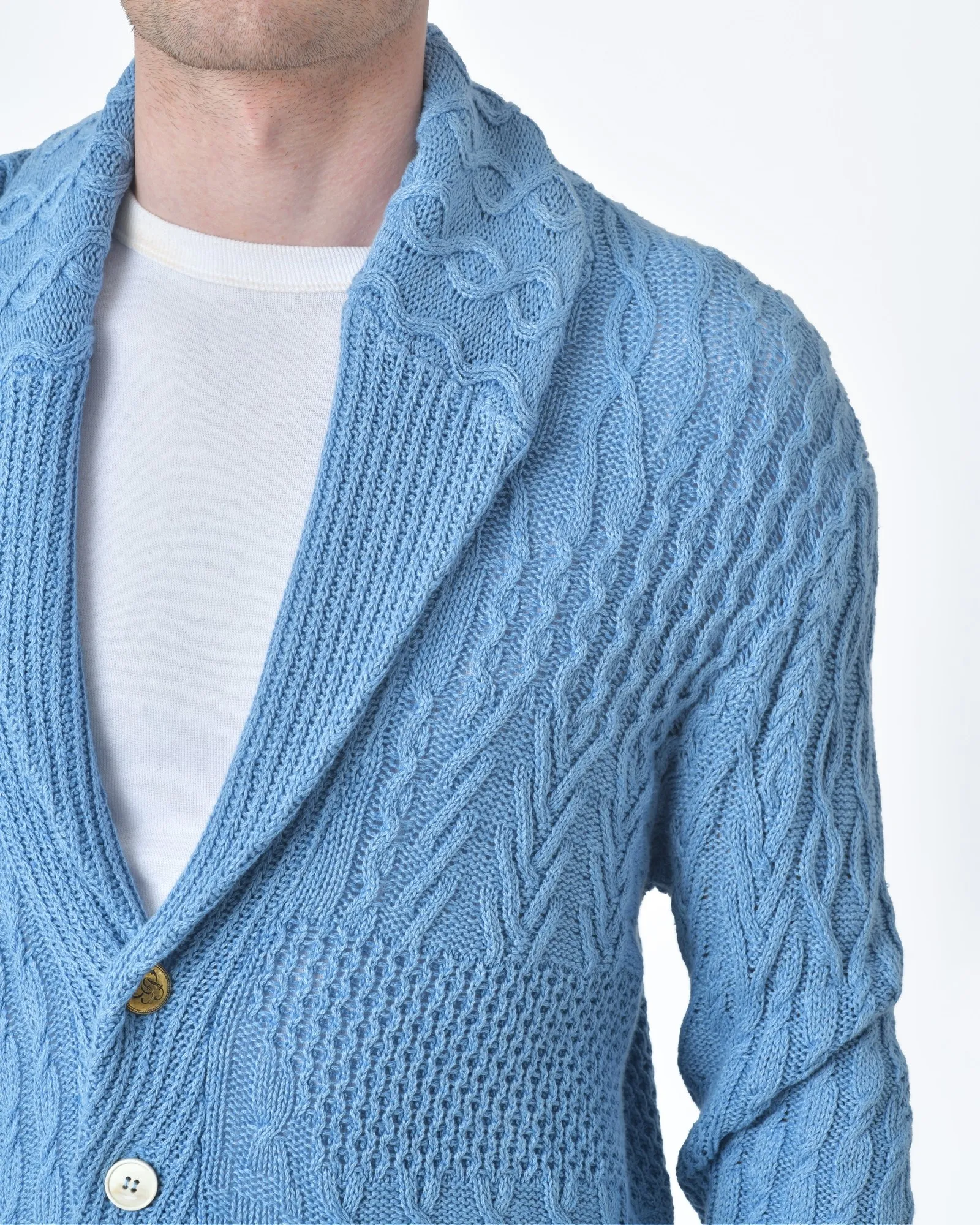 Cardigan maille bleu ciel  Gabriele Pasini 