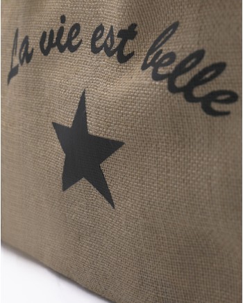 Sac en toile de jute "La vie est belle" 