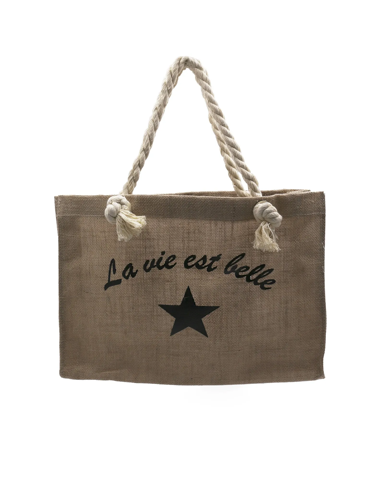 Sac en toile de jute "La vie est belle" 