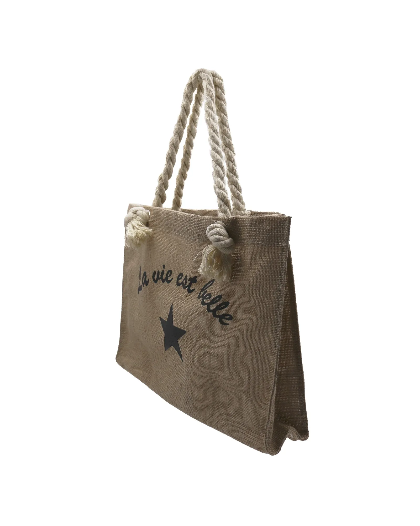 Sac en toile de jute "La vie est belle" 