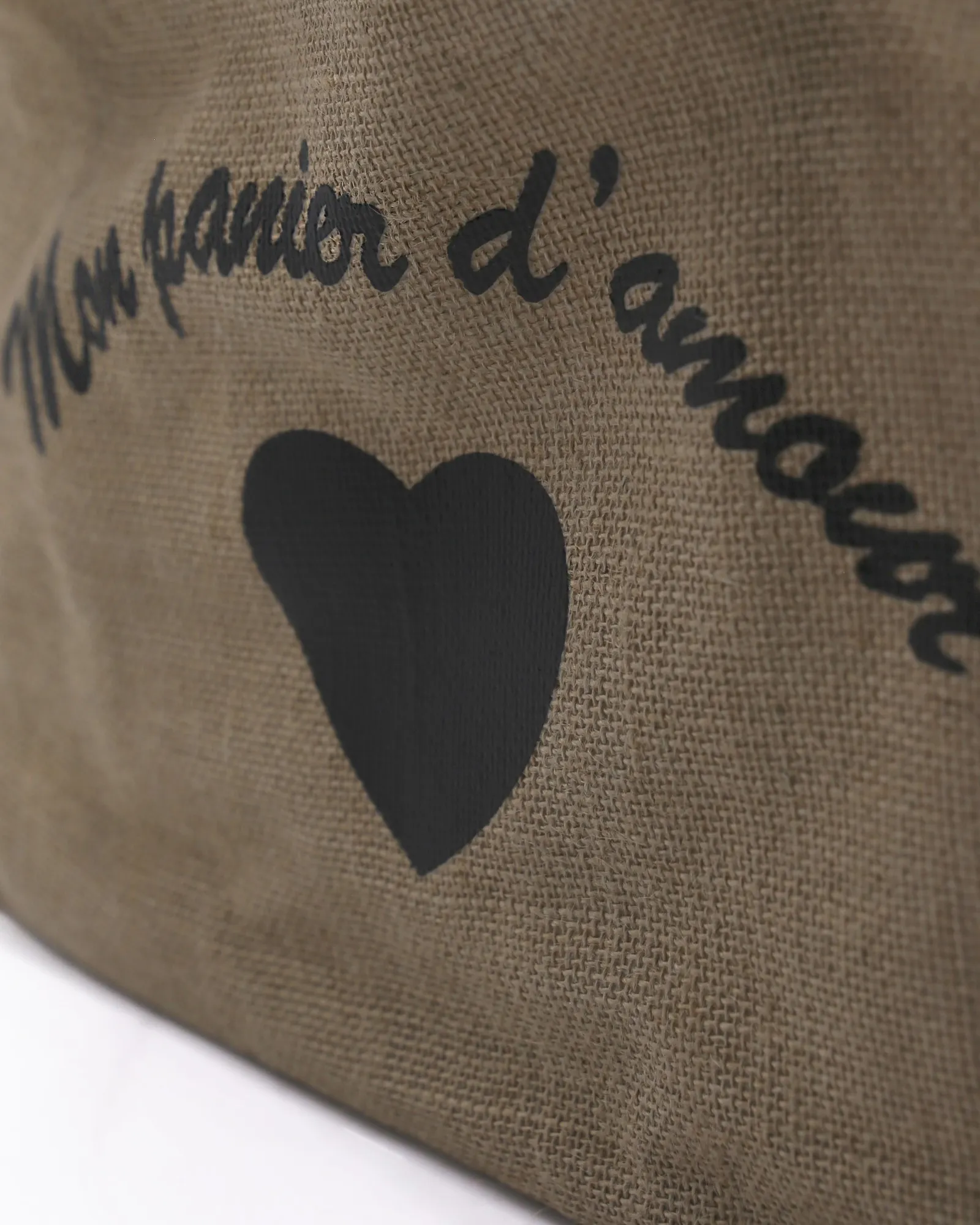 Sac en toile de jute "Mon panier d'amour" 