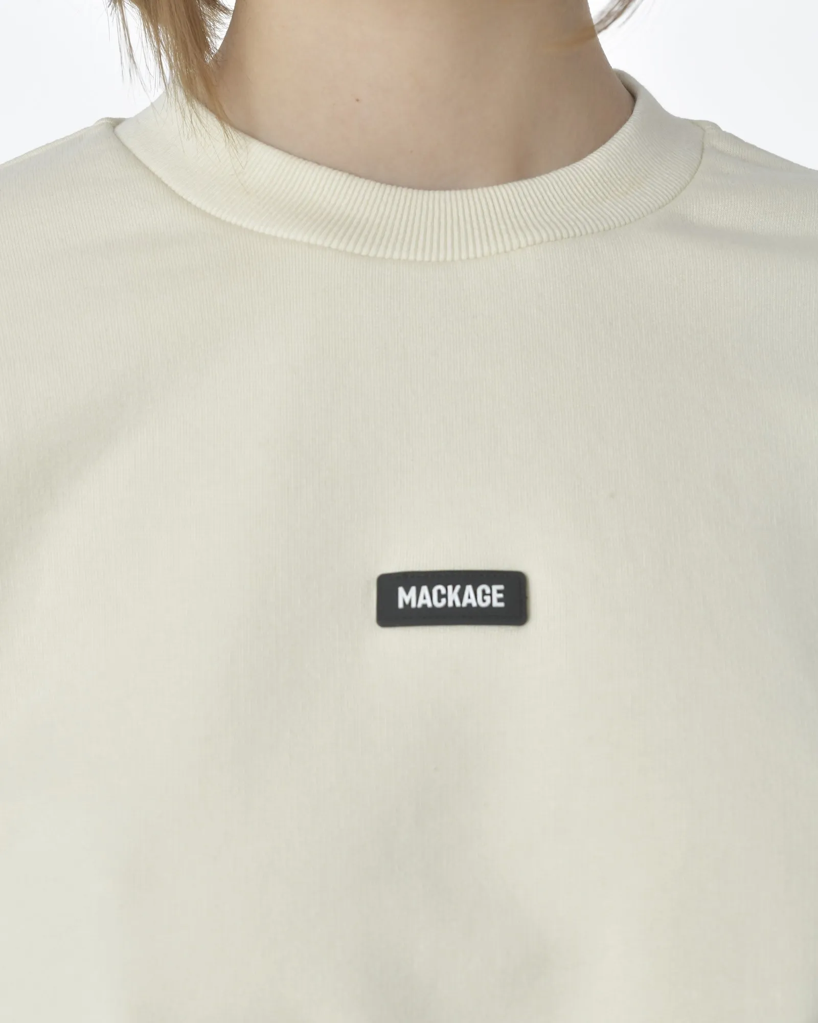 Sweat blanc crème unisexe Mackage 