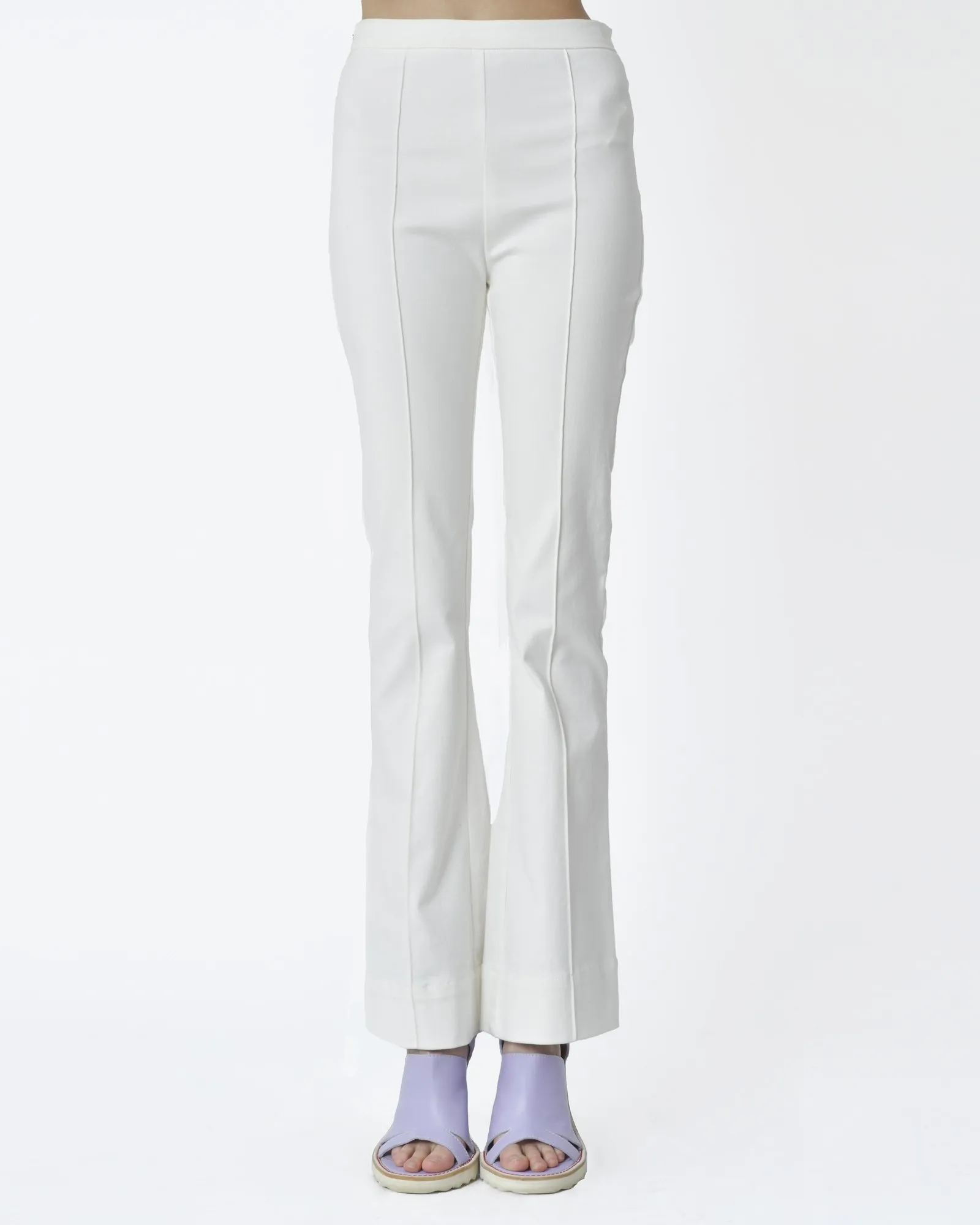 Pantalon évasé blanc Edward Achour 