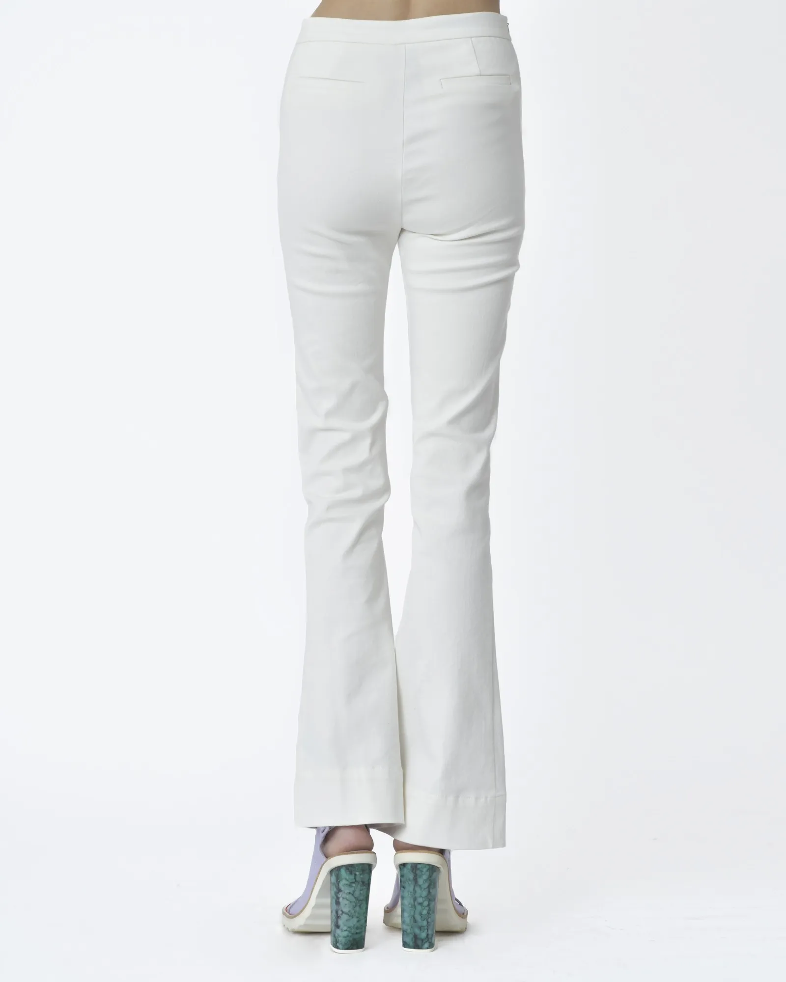 Pantalon évasé blanc Edward Achour 