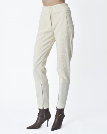 Pantalon blanc cassé texturé Masnada 