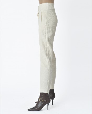 Pantalon blanc cassé texturé Masnada 