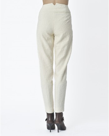 Pantalon blanc cassé texturé Masnada 