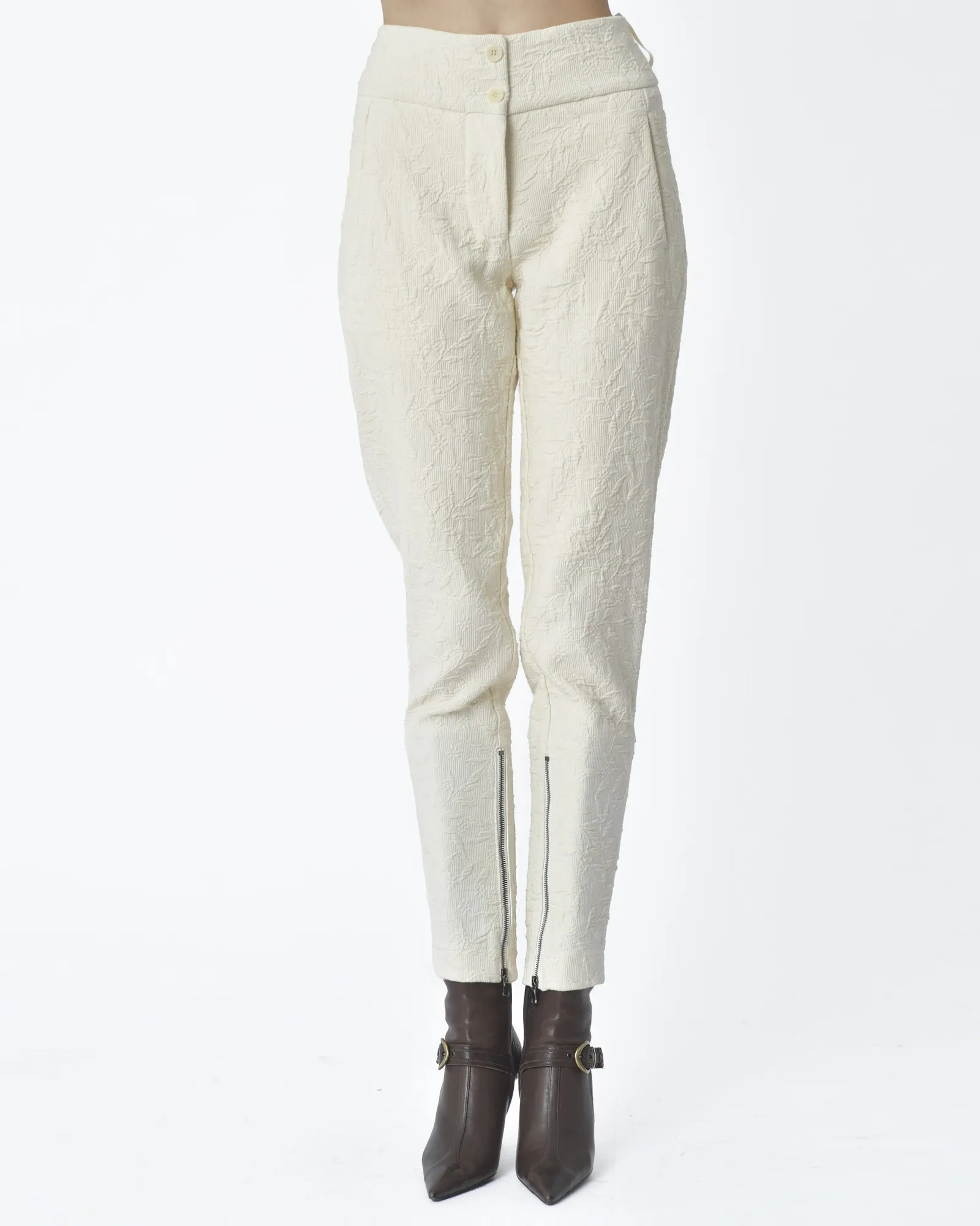 Pantalon blanc cassé texturé Masnada 