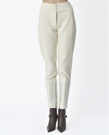 Pantalon blanc cassé texturé Masnada 