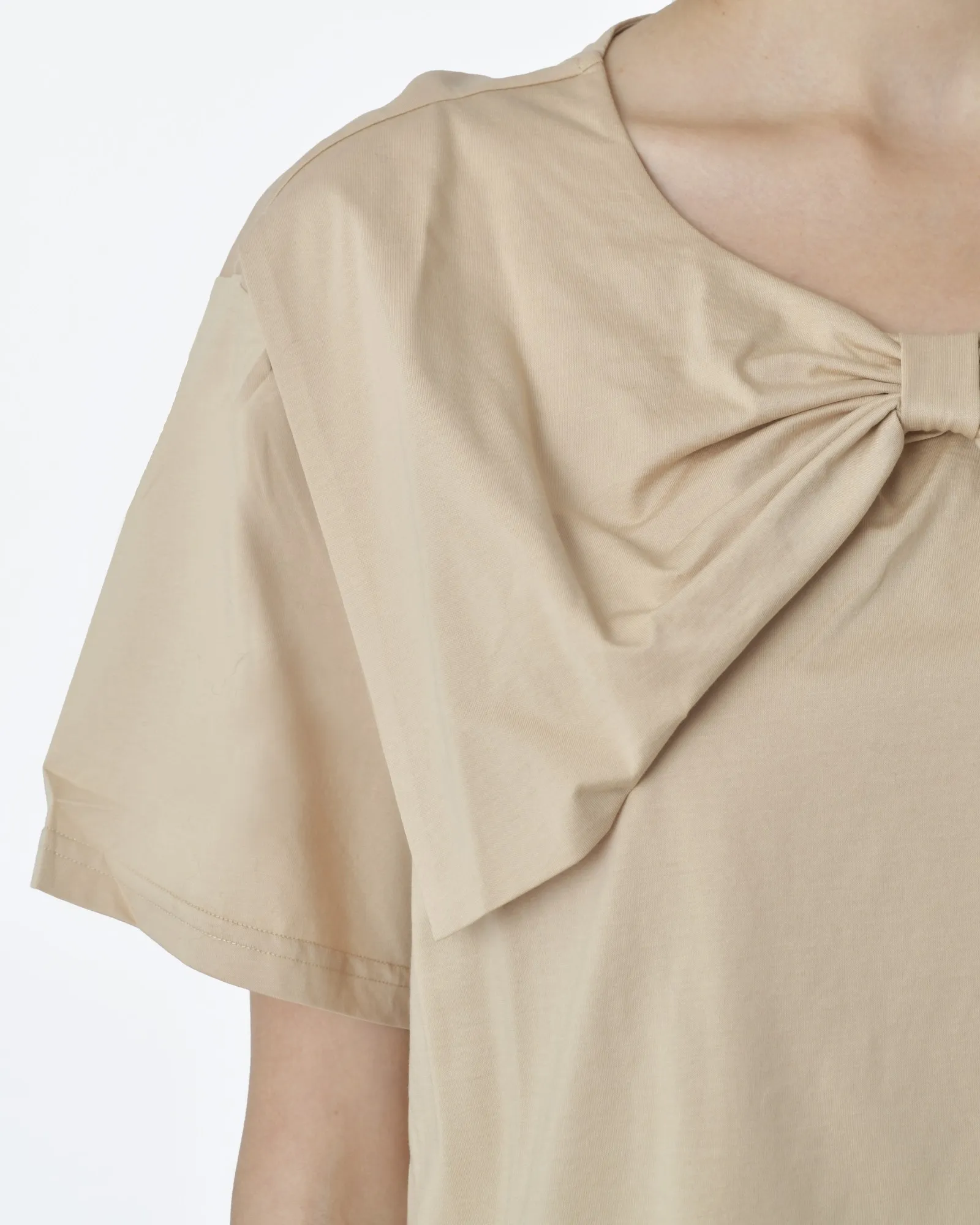 T-shirt beige col bateau à nœuds Edward Achour 