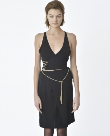 Robe noire chaine dorée Dsquared2 