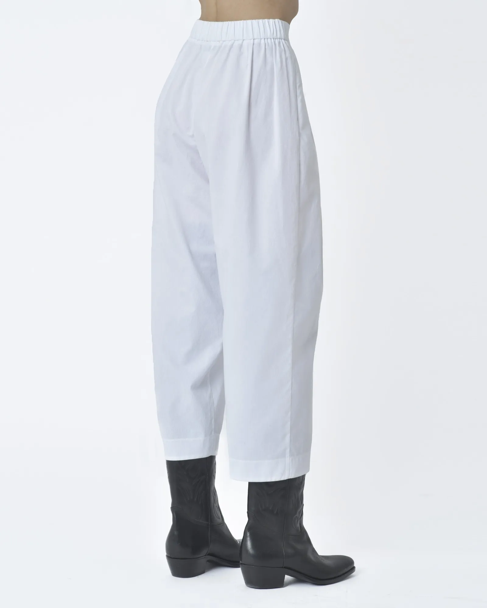 Pantalon blanc à pinces 3/4 Forte Forte 