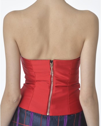 Corset bustier rouge cœur en sequin violet Space Simona Corsellini 