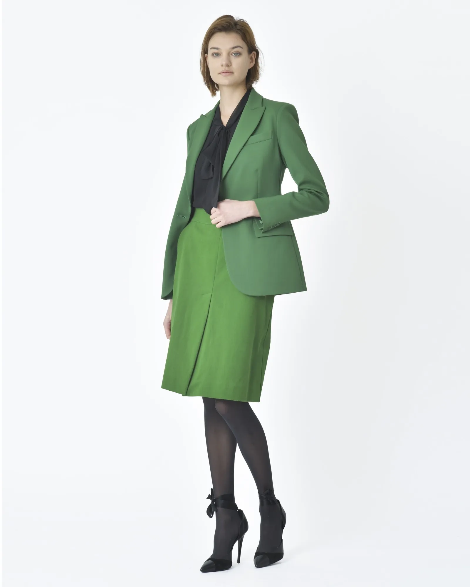 Jupe d'ensemble tailleur vert bouteille P.A.R.O.S.H 