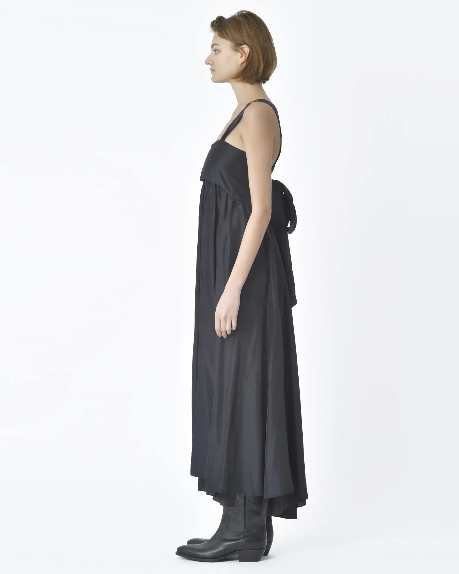 Robe à bretelle et volants noir Forte Forte 