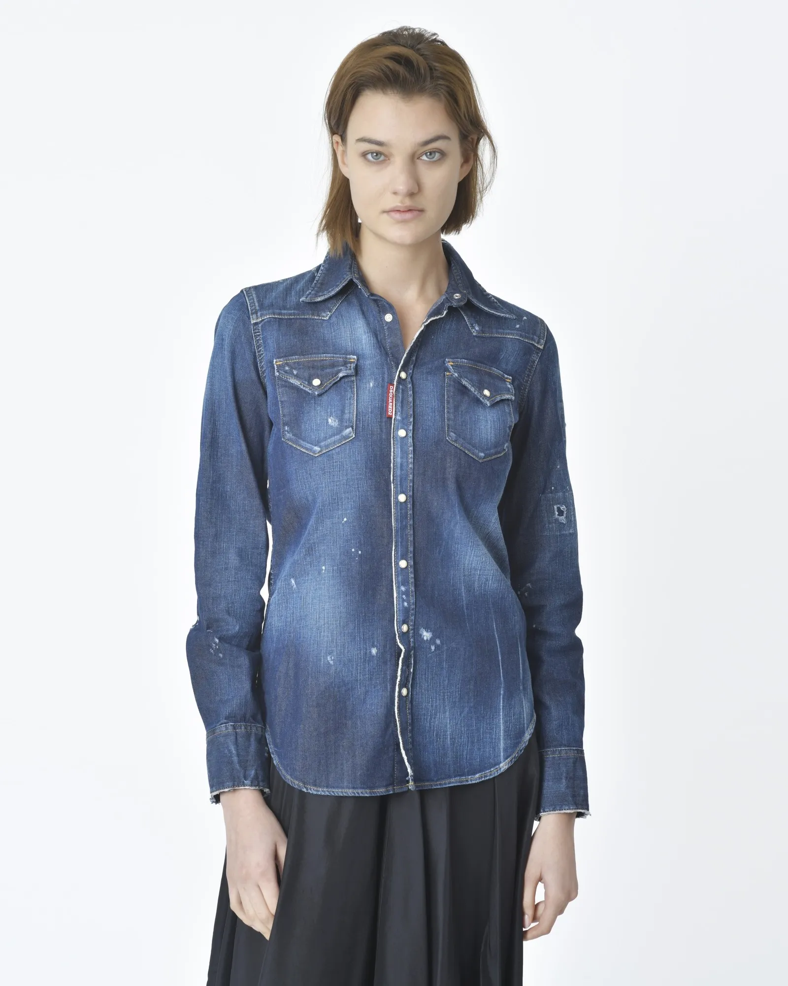 Chemise en jean/denim effet déchiré Dsquared2 