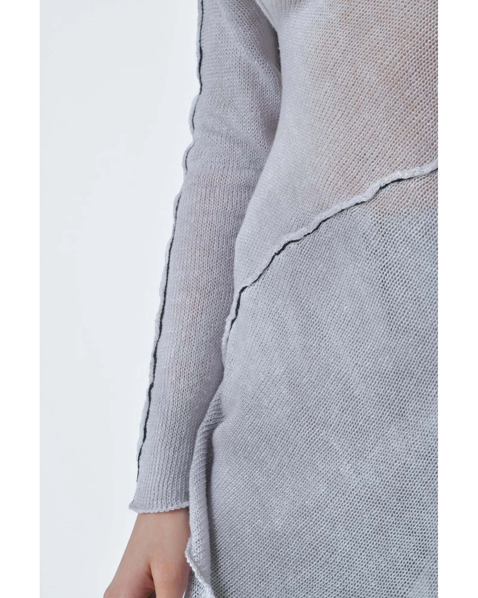 Pull long gris en laine Masnada 