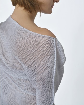 Pull long gris en laine Masnada 