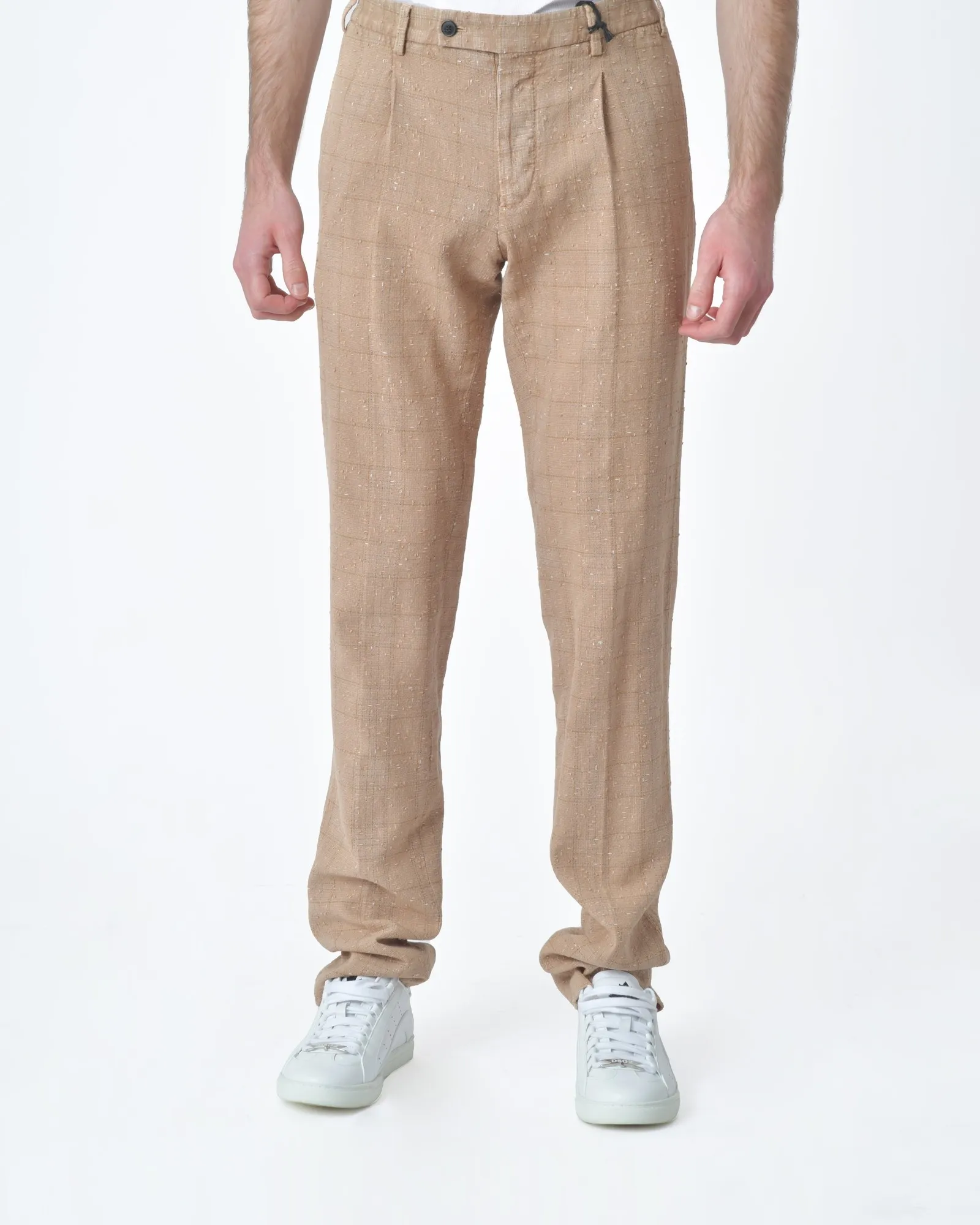 Pantalon d'ensemble beige texturé Gabriele Pasini 