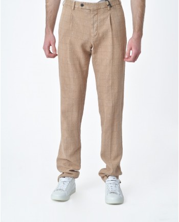 Pantalon d'ensemble beige texturé Gabriele Pasini 