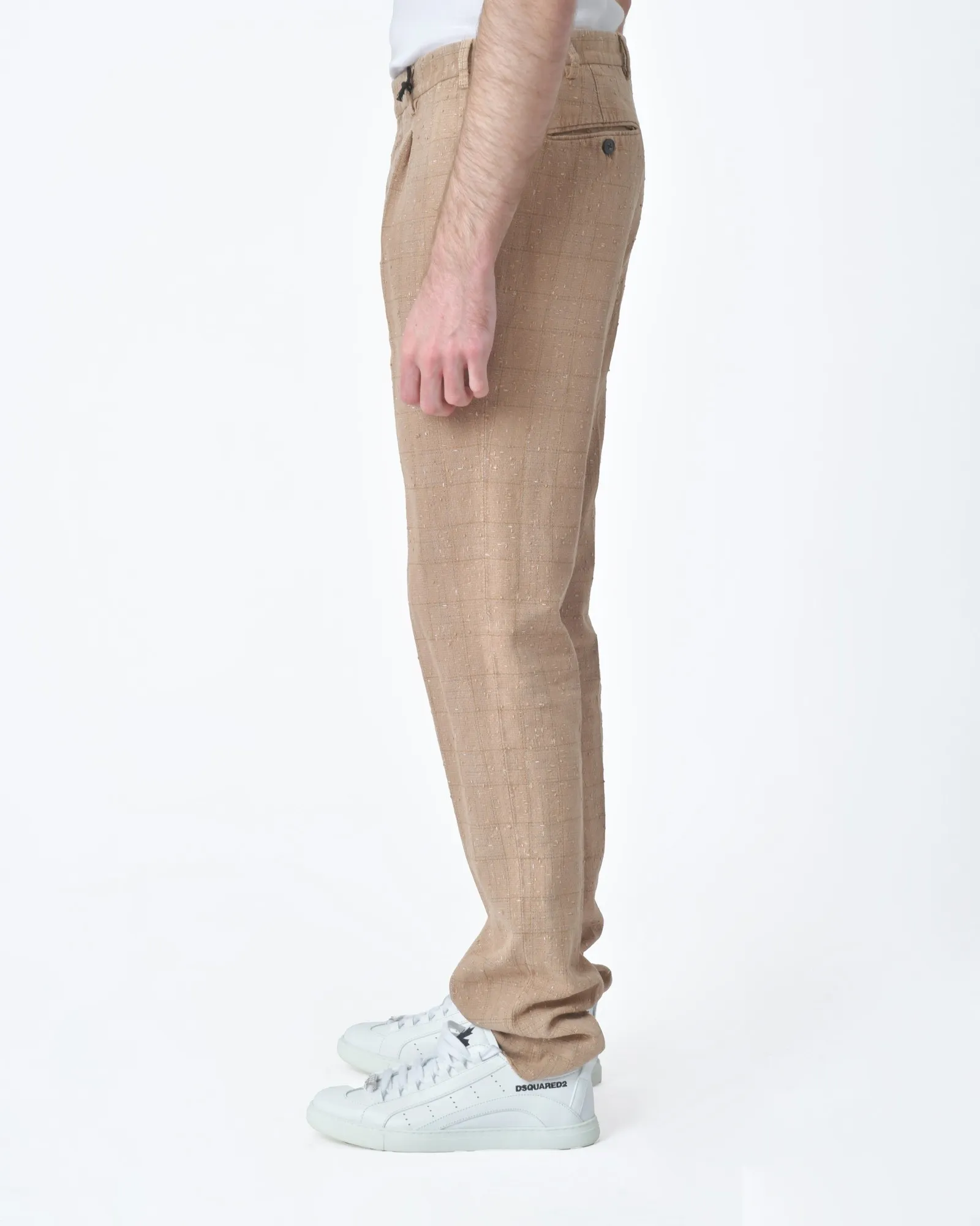 Pantalon d'ensemble beige texturé Gabriele Pasini 