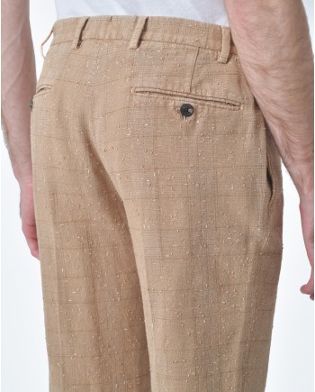 Pantalon d'ensemble beige texturé Gabriele Pasini 