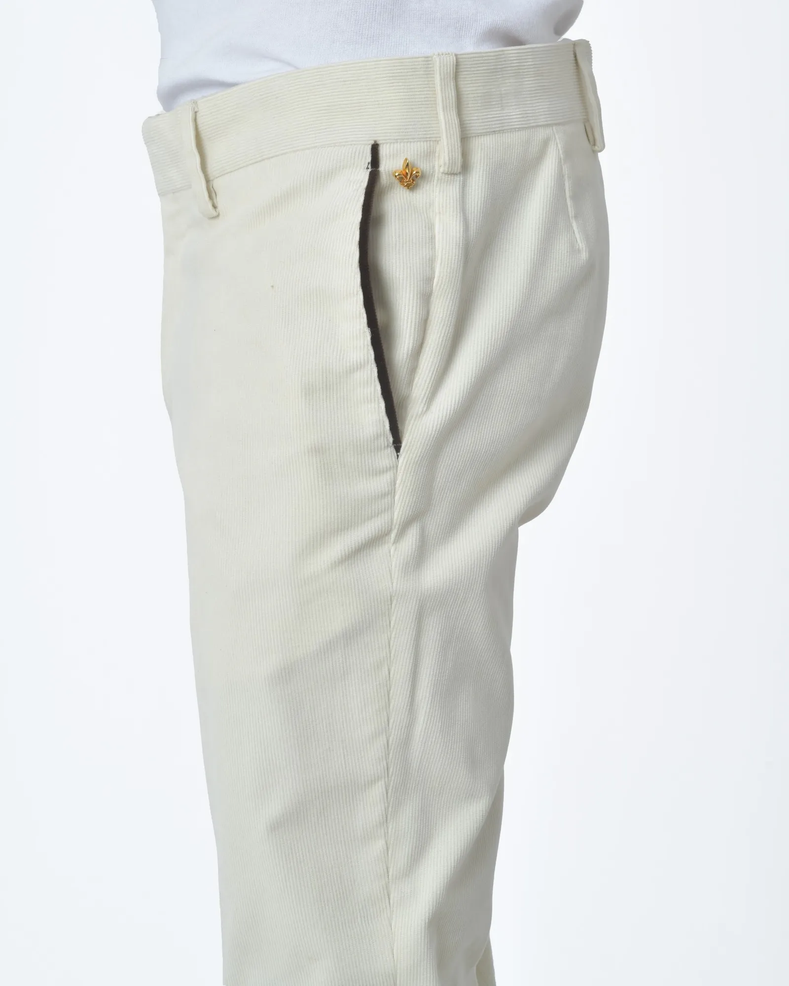 Pantalon d'ensemble blanc côtelé Lords & Fools 