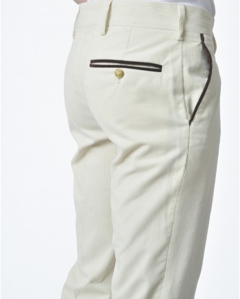 Pantalon d'ensemble blanc côtelé Lords & Fools 